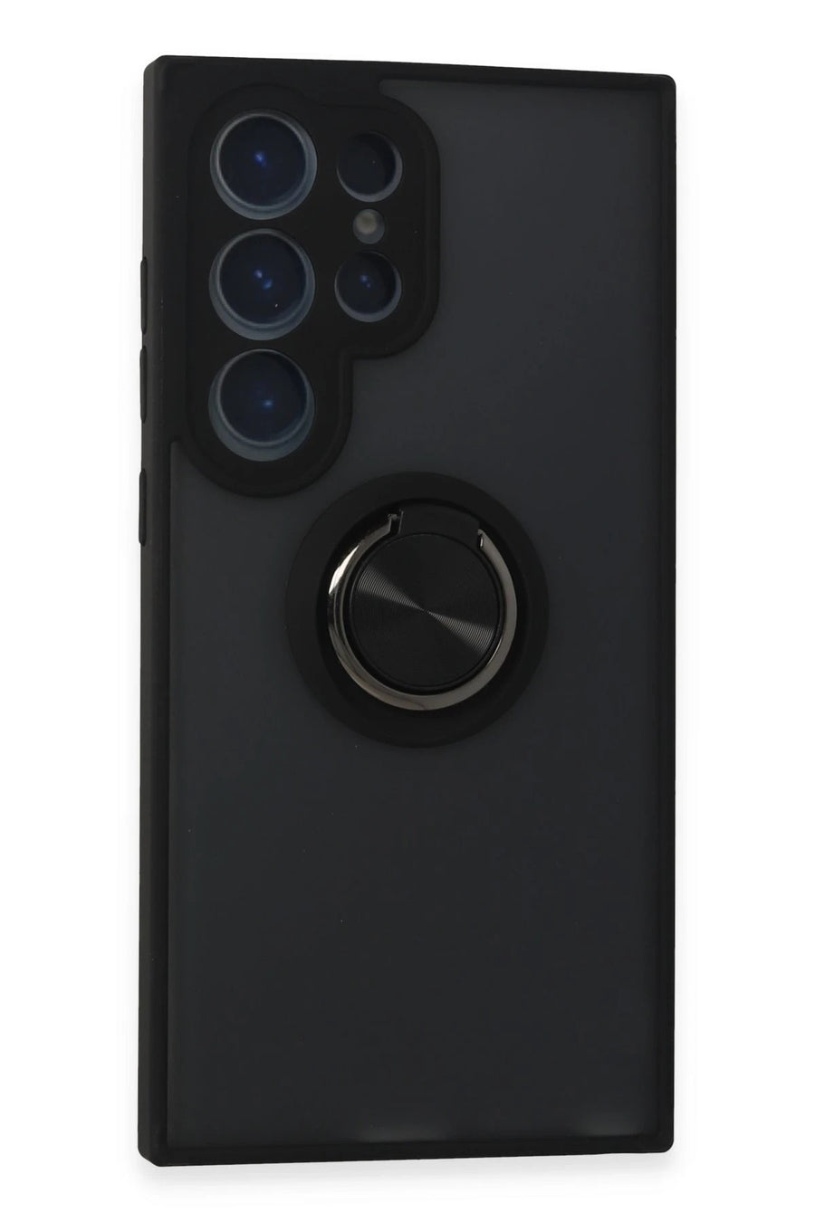 Newface Samsung Galaxy S24 Ultra Kılıf Montreal Yüzüklü Silikon Kapak - Siyah