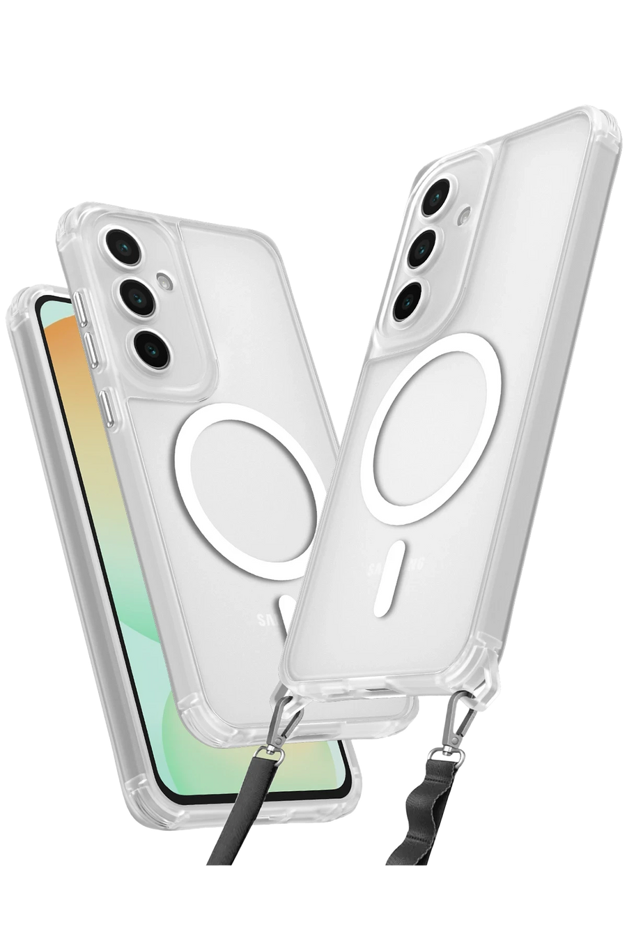 Newface Samsung Galaxy S25 Plus Kılıf Enka Magsafe Silikon Kılıf - Şeffaf