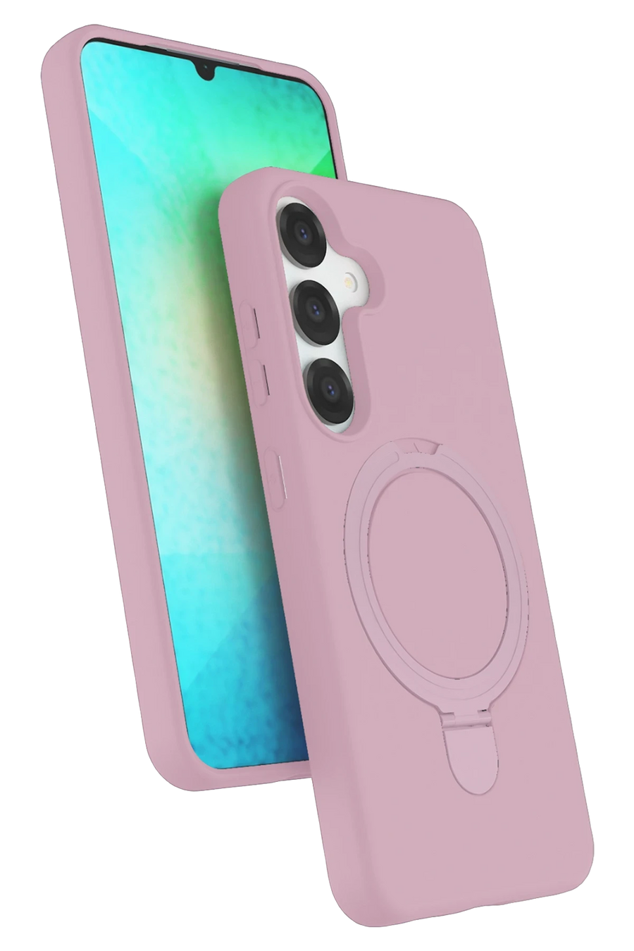 Newface Samsung Galaxy S25 Regal Magsafe Standlı Kapak - Açık Pembe
