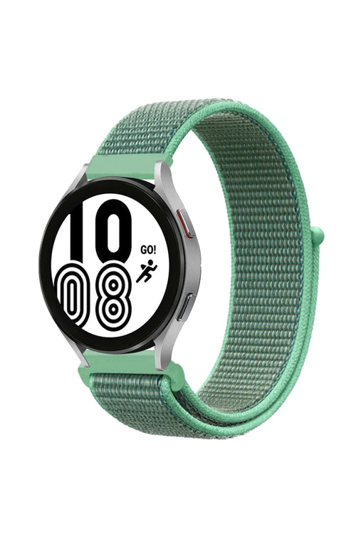 Newface Samsung Galaxy Watch 4 Hasırlı Cırtcırtlı Kordon - Turkuaz