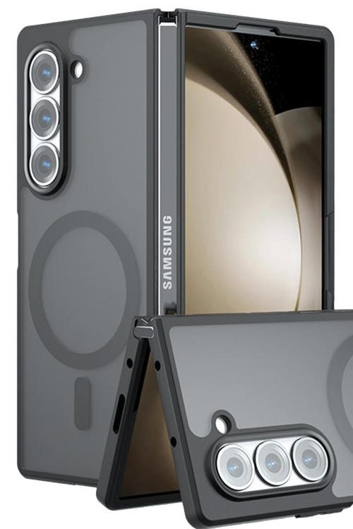 Newface Samsung Galaxy Z Fold 6 Kılıf Blur Fold Magsafe Kapak - Mat Siyah
