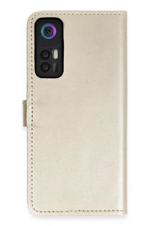 Newface TCL 30 Kılıf Trend S Plus Kapaklı Kılıf - Gold