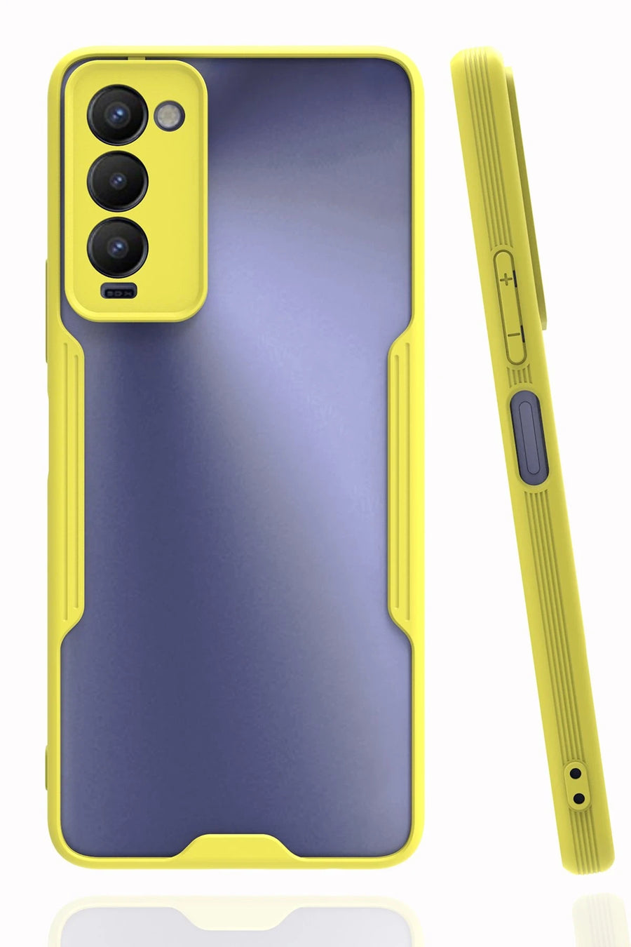 Newface Tecno Camon 18 Kılıf Platin Silikon - Sarı