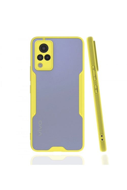 Newface Vivo V21 Kılıf Platin Silikon - Sarı