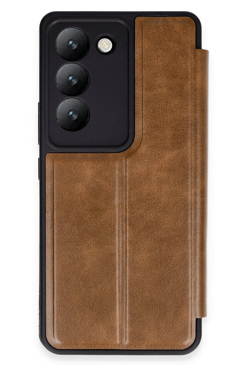 Newface Vivo V30 Lite 4G Kılıf Flip Cover - Taba