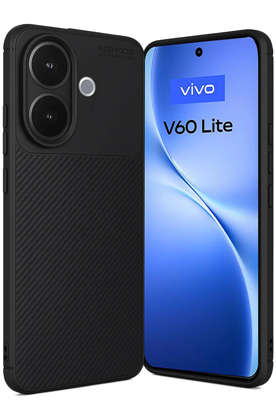 Newface Vivo V60 Lite Auto Focus Karbon Kapak - Siyah