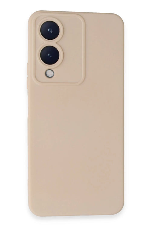 Newface Vivo Y17S Kılıf Nano içi Kadife Silikon - Pudra