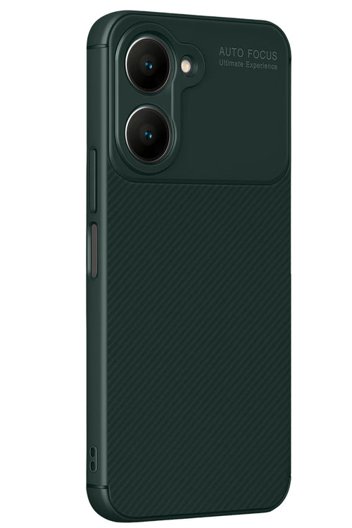 Newface Vivo Y18 Kılıf Auto Focus Karbon Kapak - Koyu Yeşil