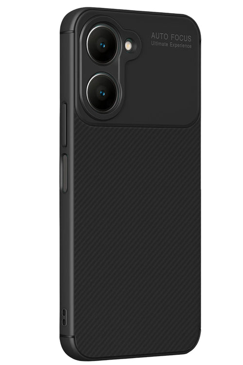 Newface Vivo Y18 Kılıf Auto Focus Karbon Kapak - Siyah