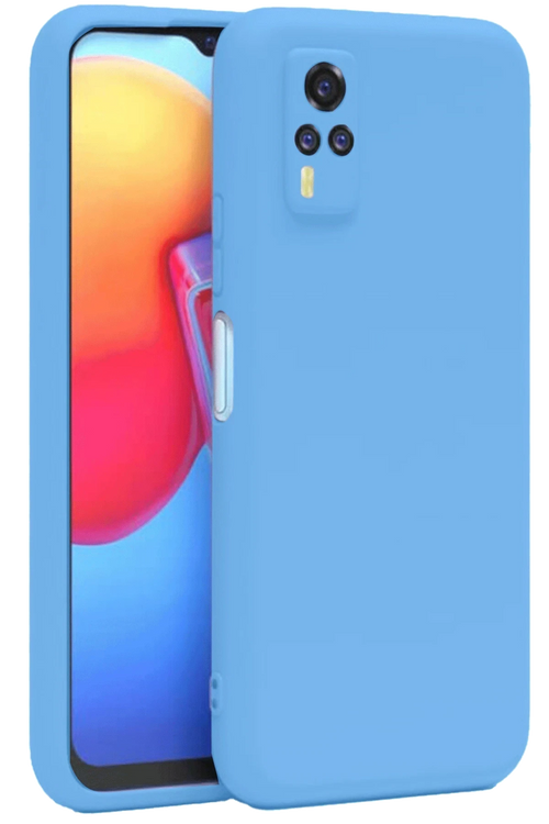 Newface Vivo Y53S Kılıf Nano içi Kadife Silikon - Mavi