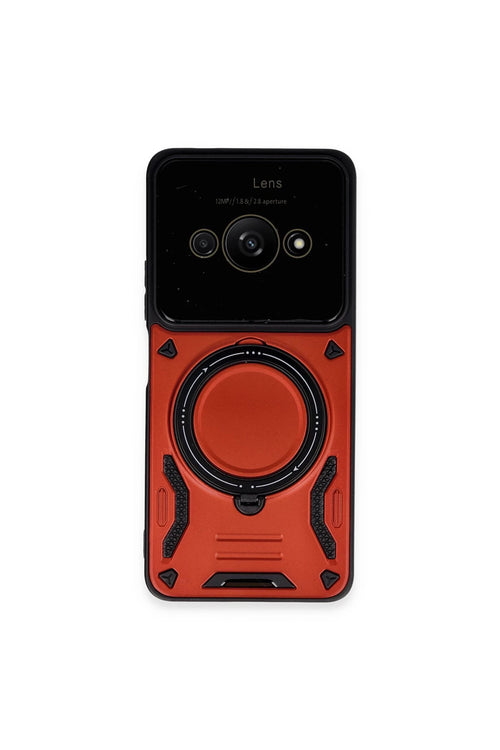 Newface Xiaomi Poco C61 Kılıf Joy Lens Standlı Kapak - Kırmızı