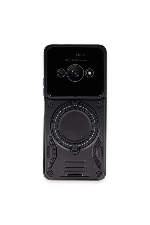 Newface Xiaomi Poco C61 Kılıf Joy Lens Standlı Kapak - Siyah