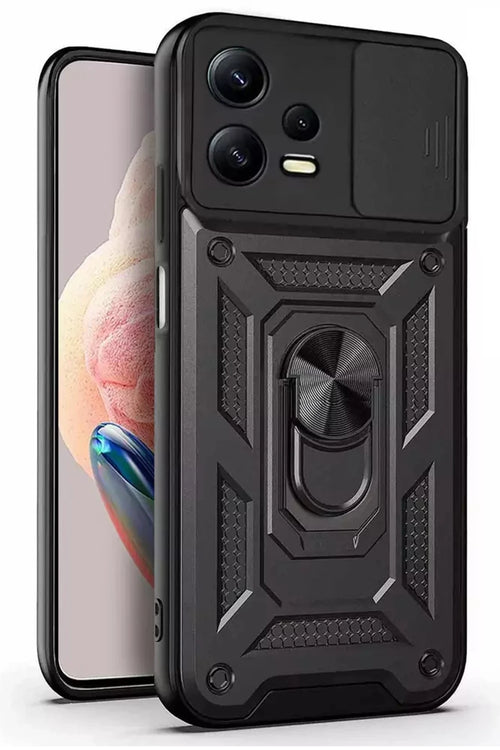 Newface Xiaomi Poco X5 Pro 5G Kılıf Pars Lens Yüzüklü Silikon - Siyah
