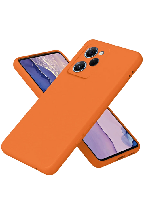 Newface Xiaomi Poco X5 Pro 5G Nano içi Kadife Silikon - Turuncu
