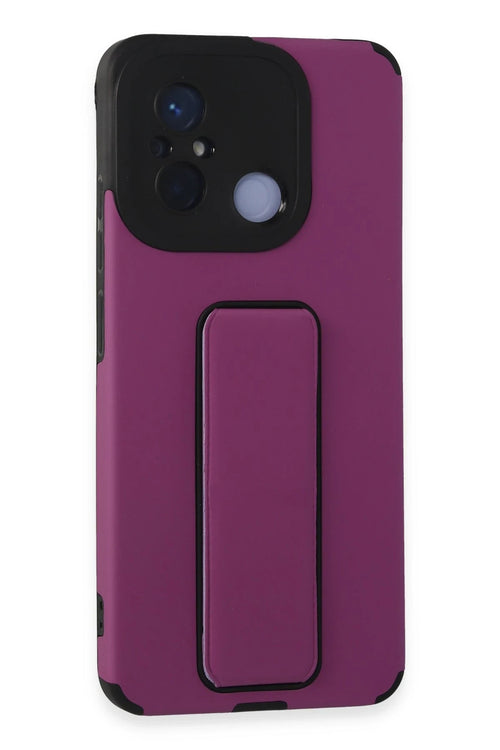 Newface Xiaomi Redmi 12C Kılıf Mega Standlı Silikon - Mor