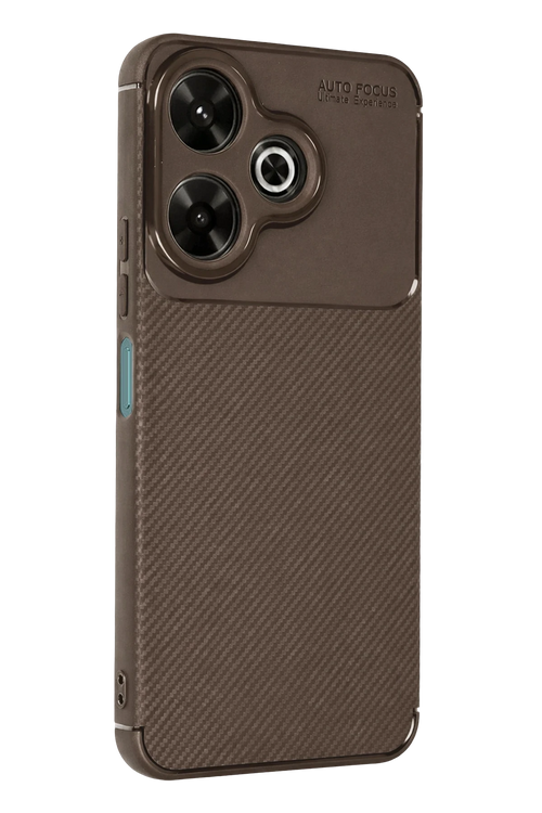 Newface Xiaomi Redmi 13 4G Kılıf Auto Focus Karbon Kapak - Kahverengi