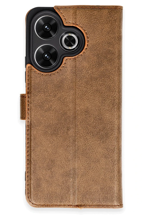 Newface Xiaomi Redmi 13 4G Kılıf Trend S Plus Kapaklı Kılıf - Taba