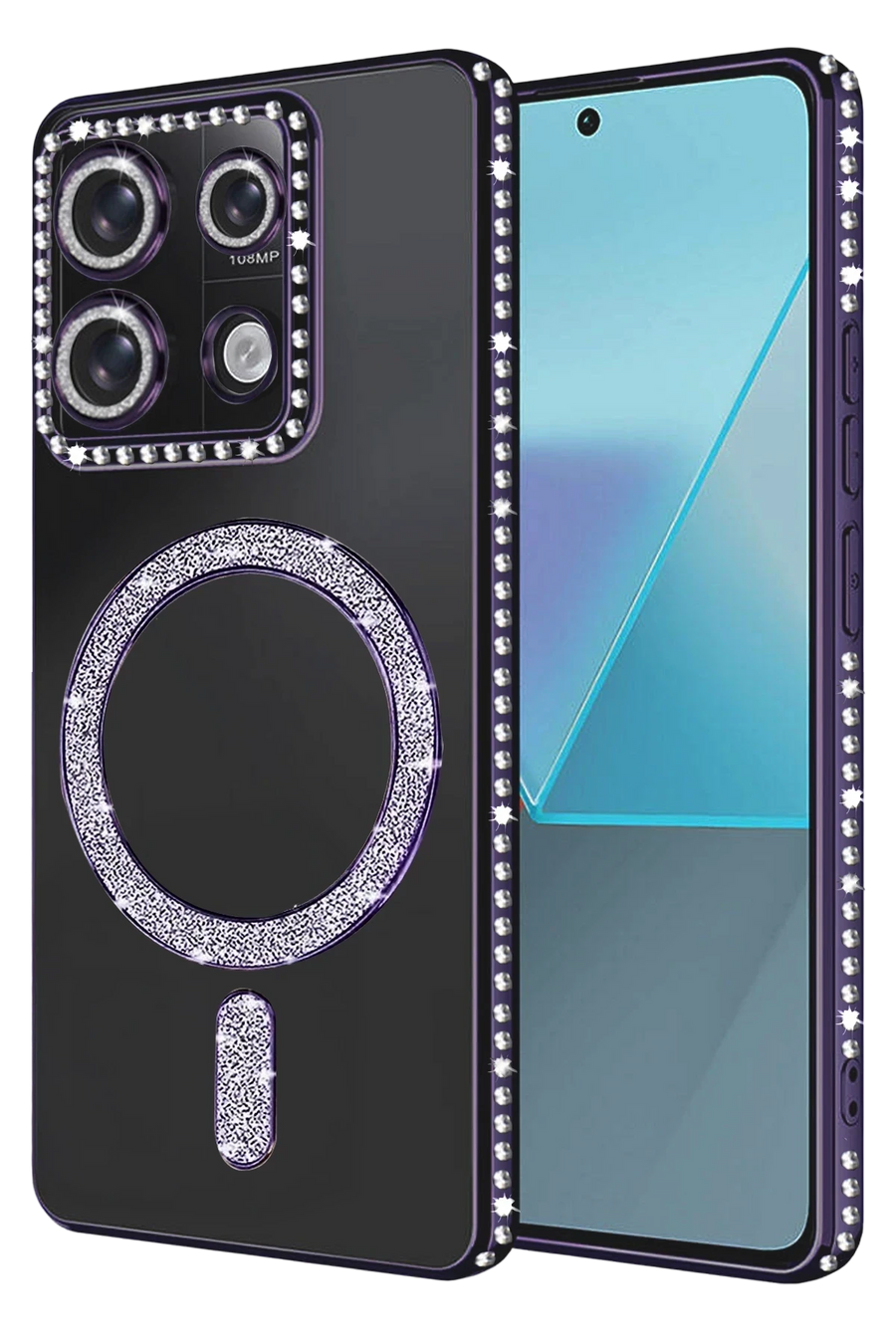 Newface Xiaomi Redmi 13C Joke Simli Magneticsafe Kılıf - Derin Mor