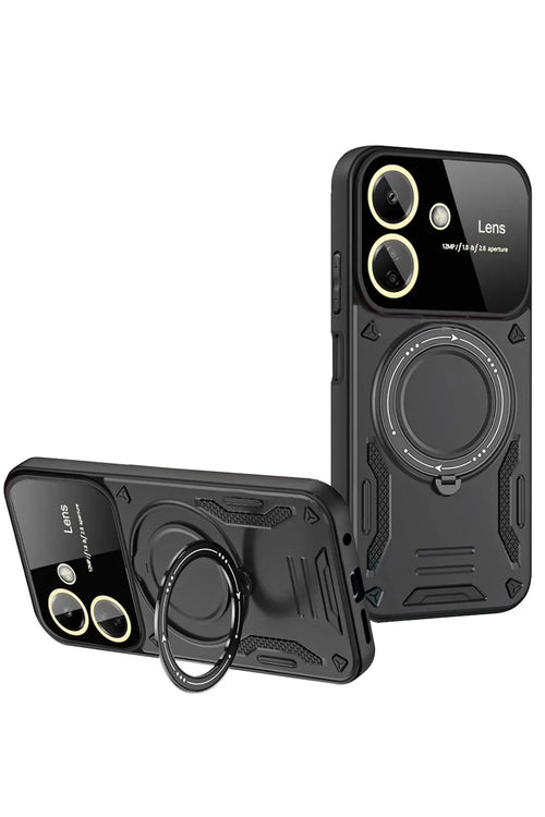 Newface Xiaomi Redmi 13C Kılıf Joy Lens Standlı Kapak - Siyah