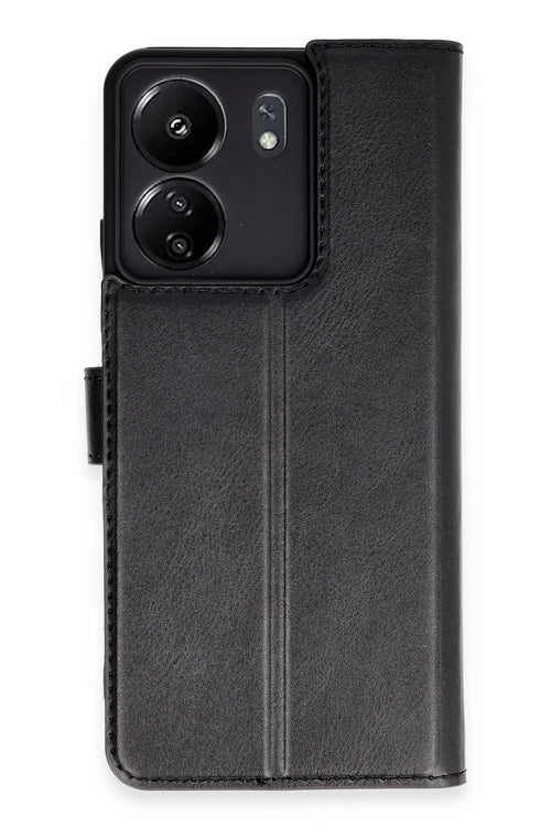 Newface Xiaomi Redmi 13C Kılıf Trend S Plus Kapaklı Kılıf - Siyah
