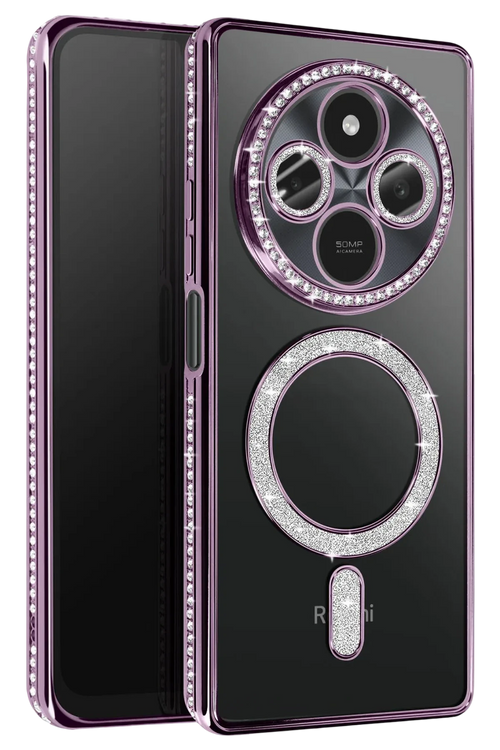 Newface Xiaomi Redmi 14C Joke Simli Magneticsafe Kılıf - Derin Mor