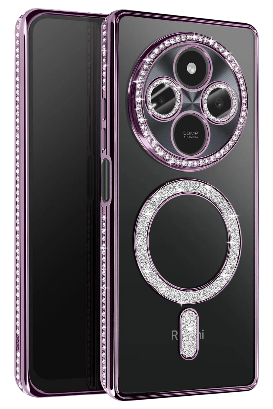 Newface Xiaomi Redmi 14C Joke Simli Magneticsafe Kılıf - Derin Mor