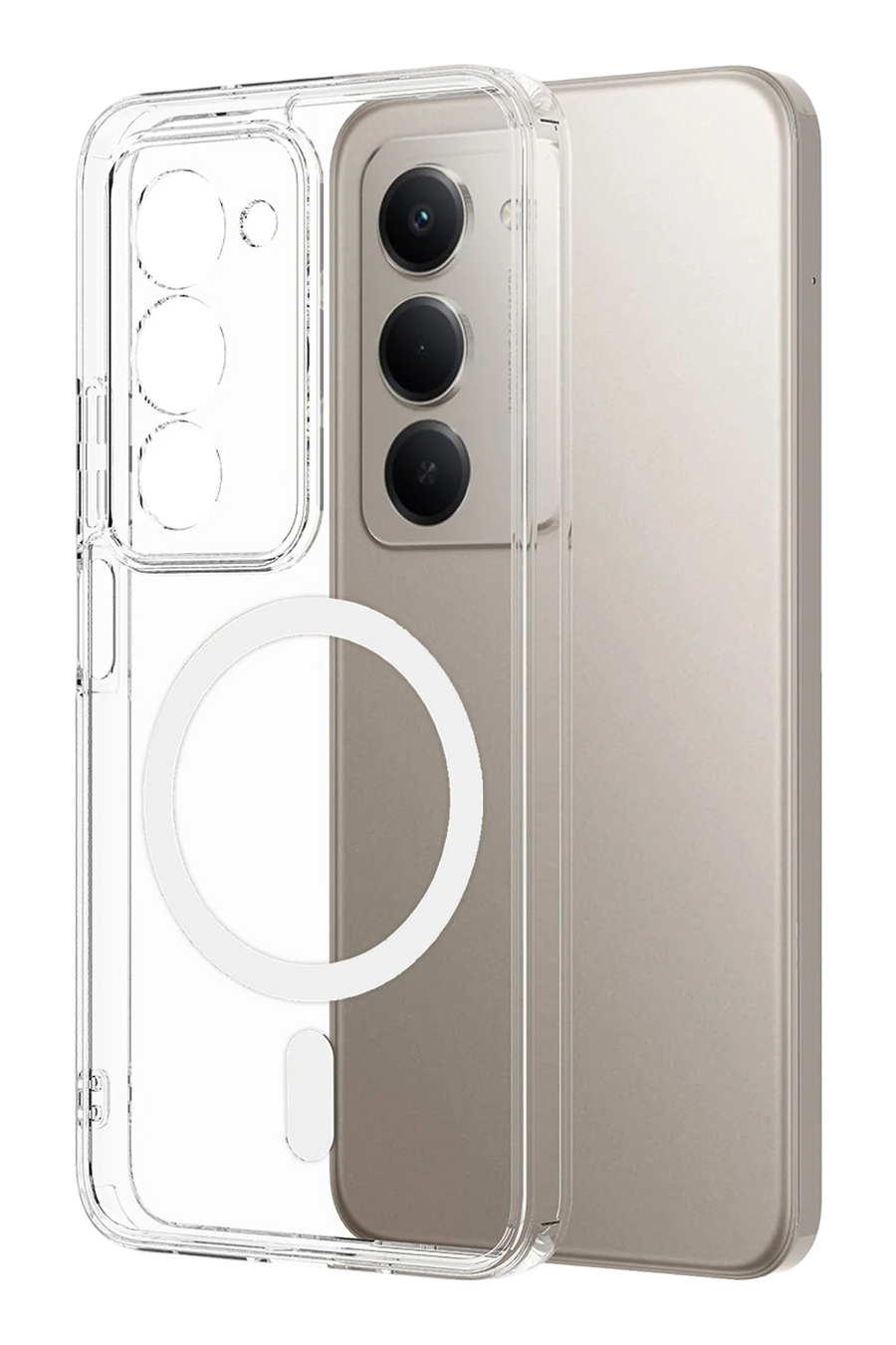 Newface Xiaomi Redmi 15 4G Combo Sert Şeffaf Magsafe Kapak - Şeffaf