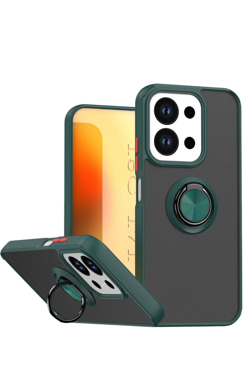 Newface Xiaomi Redmi 15C 4G Montreal Yüzüklü Silikon Kapak - Yeşil
