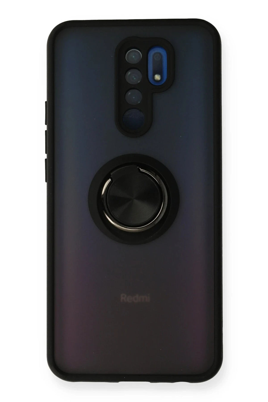 Newface Xiaomi Redmi 9 Kılıf Montreal Yüzüklü Silikon Kapak - Siyah