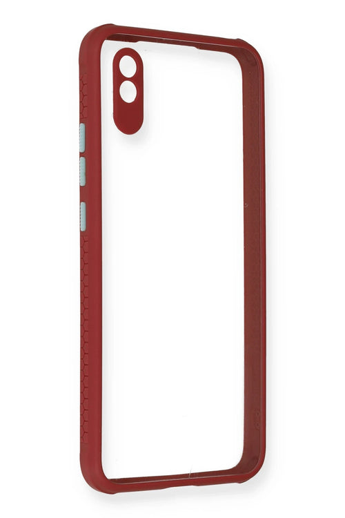 Newface Xiaomi Redmi 9A Kılıf Miami Şeffaf Silikon - Fuşya