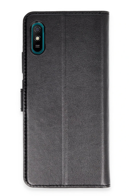 Newface Xiaomi Redmi 9A Kılıf Trend S Plus Kapaklı Kılıf - Siyah