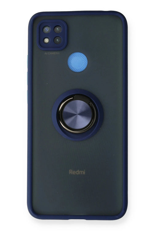 Newface Xiaomi Redmi 9C Kılıf Montreal Yüzüklü Silikon Kapak - Lacivert