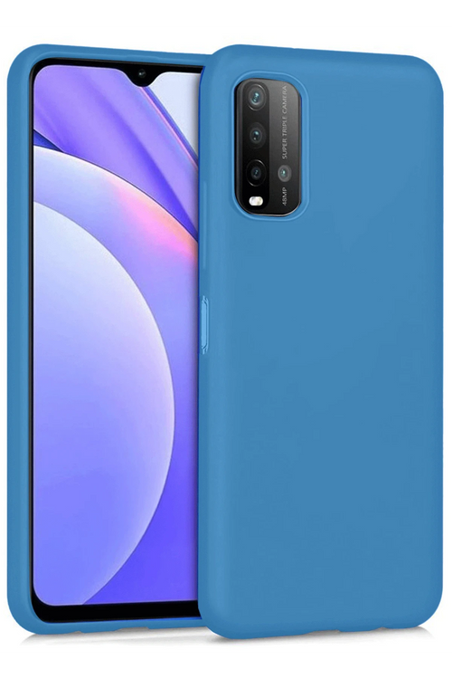 Newface Xiaomi Redmi 9T Kılıf Nano içi Kadife Silikon - Mavi