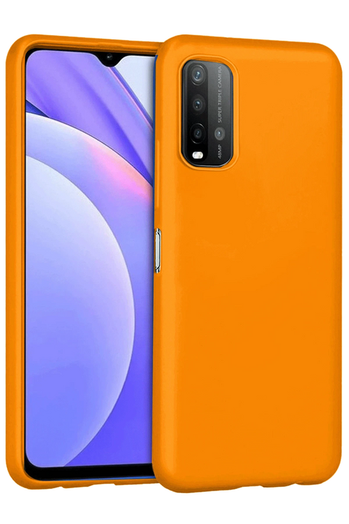 Newface Xiaomi Redmi 9T Kılıf Nano içi Kadife Silikon - Turuncu