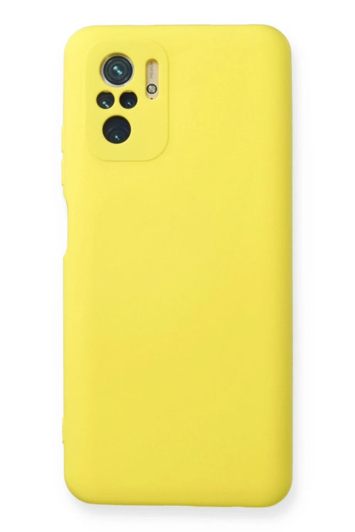 Newface Xiaomi Redmi Note 10 Kılıf Nano içi Kadife Silikon - Sarı