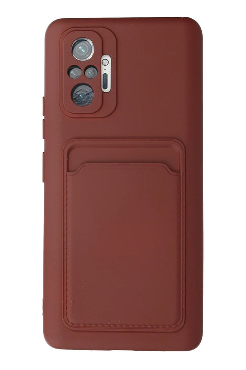 Newface Xiaomi Redmi Note 10 Pro Kılıf Kelvin Kartvizitli Silikon - Bordo