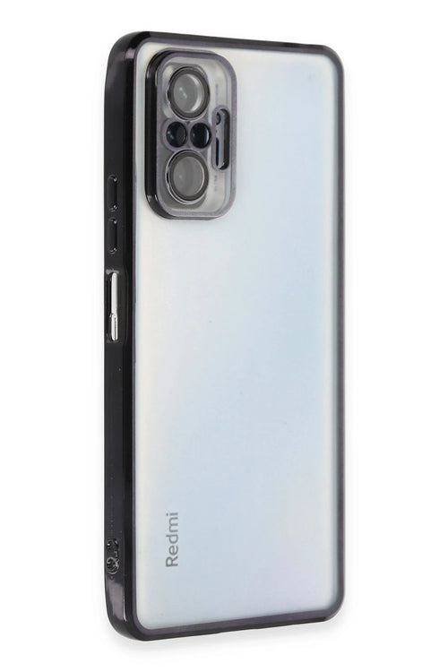 Newface Xiaomi Redmi Note 10 Pro Kılıf Razer Lensli Silikon - Siyah