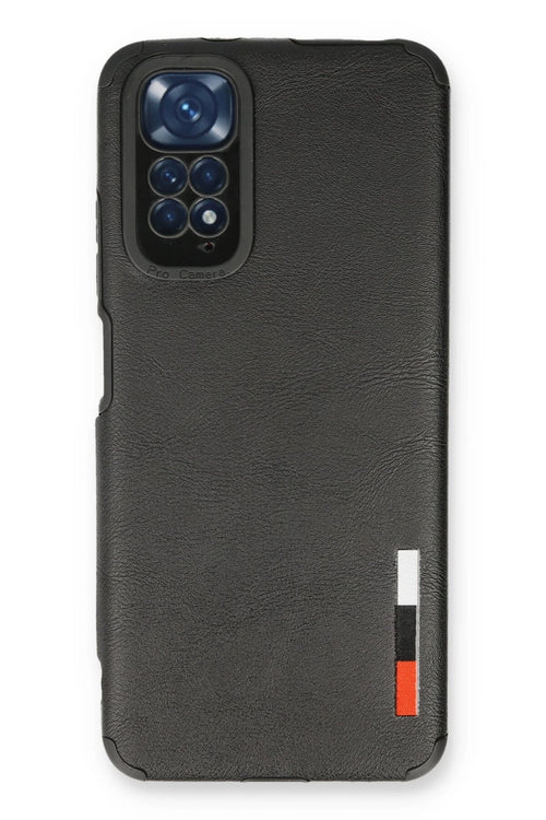 Newface Xiaomi Redmi Note 11 Kılıf Loop Deri Silikon - Siyah