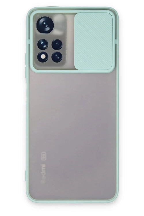 Newface Xiaomi Redmi Note 11 Pro Plus 5G Kılıf Palm Buzlu Kamera Sürgülü Silikon - Turkuaz