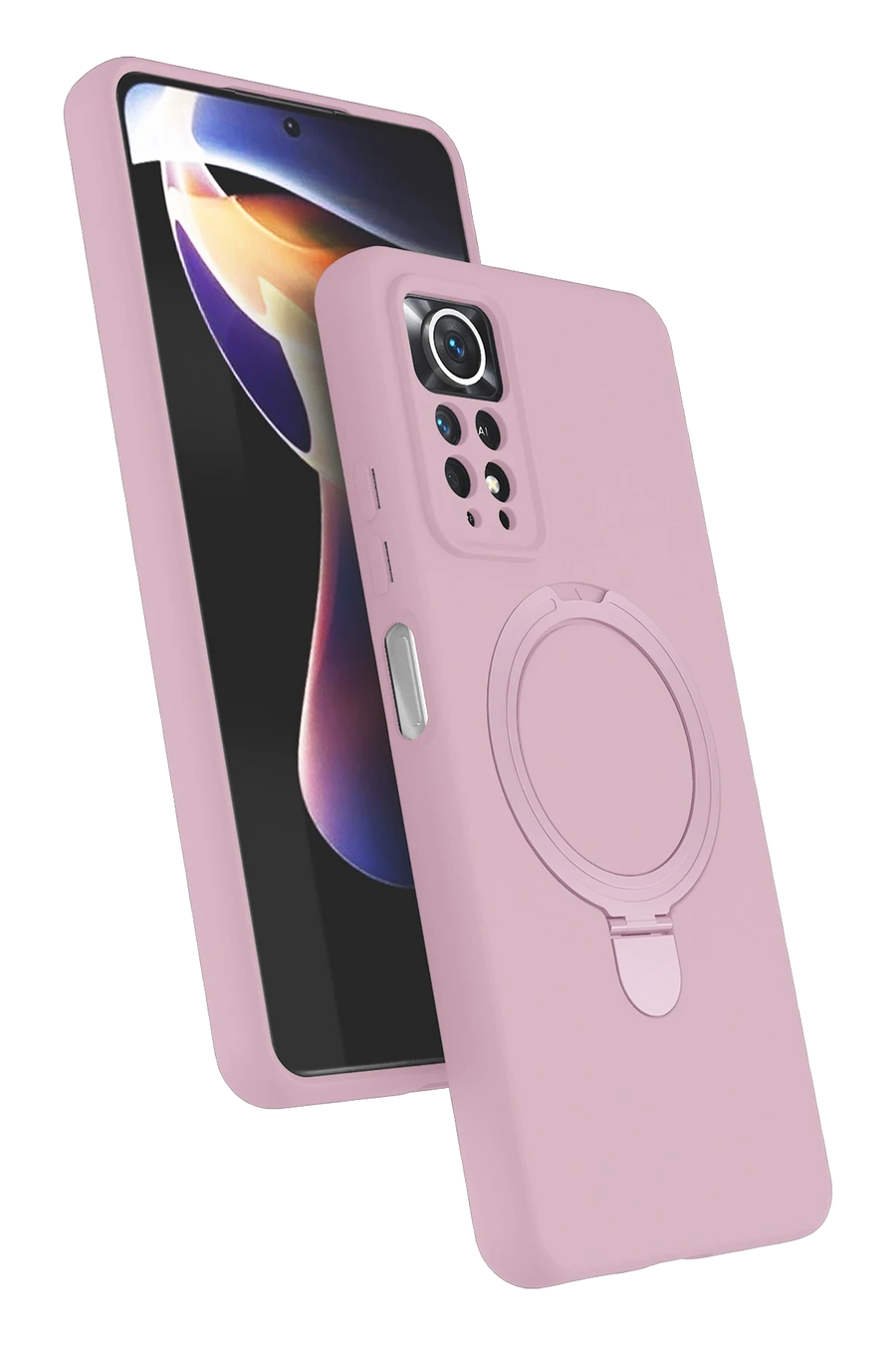 Newface Xiaomi Redmi Note 12 Pro 4G Regal Magsafe Standlı Kapak - Açık Pembe
