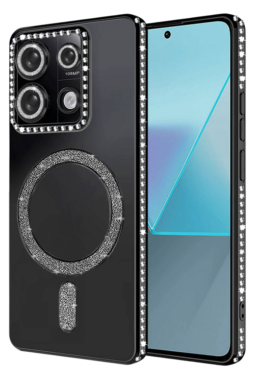 Newface Xiaomi Redmi Note 13 Pro 4G Joke Simli Magneticsafe Kılıf - Siyah