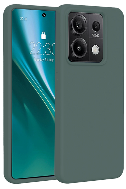 Newface Xiaomi Redmi Note 13 Pro 5G Kılıf First Silikon - Koyu Yeşil