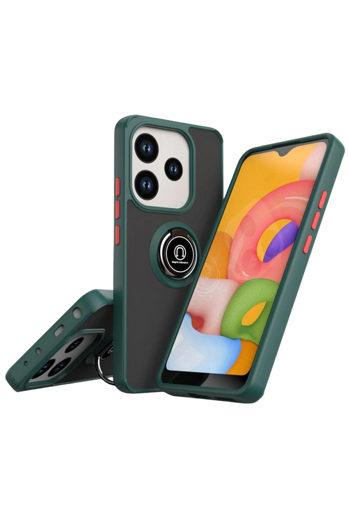 Newface Xiaomi Redmi Note 14 4G Montreal Yüzüklü Silikon Kapak - Yeşil