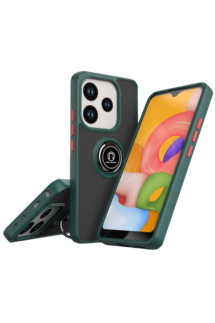 Newface Xiaomi Redmi Note 14 4G Montreal Yüzüklü Silikon Kapak - Yeşil