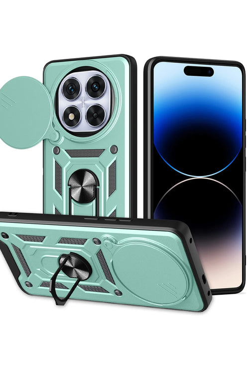 Newface Xiaomi Redmi Note 14 Pro Plus Kılıf Pars Lens Yüzüklü Silikon - Yeşil