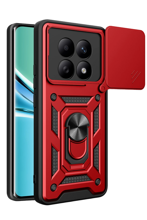 Newface Xiaomi Redmi Note 15 4G Pars Lens Yüzüklü Silikon - Kırmızı