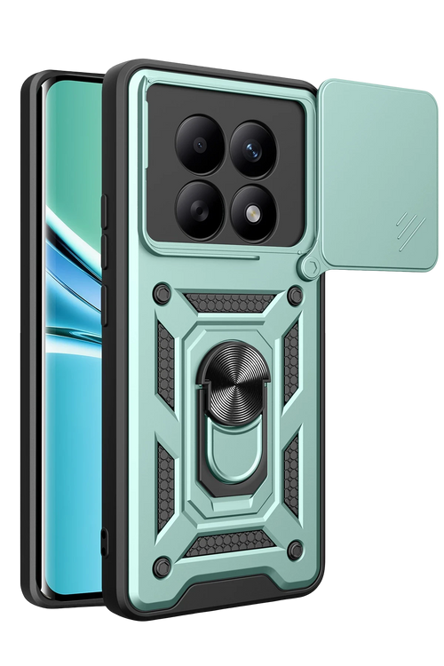 Newface Xiaomi Redmi Note 15 4G Pars Lens Yüzüklü Silikon - Yeşil