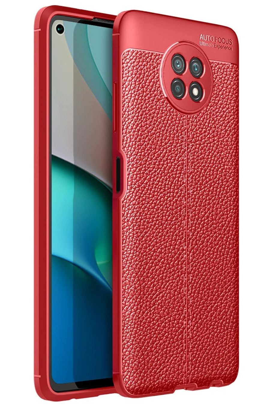 Newface Xiaomi Redmi Note 9 5G Kılıf Auto Focus Kapak - Kırmızı