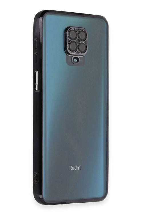 Newface Xiaomi Redmi Note 9 Pro Kılıf Razer Lensli Silikon - Siyah