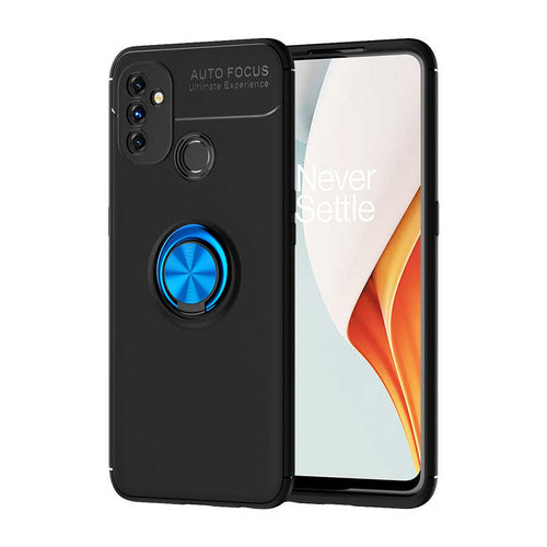 One Plus Nord N100 Kılıf Zore Ravel Silikon Kılıf - Siyah-Mavi